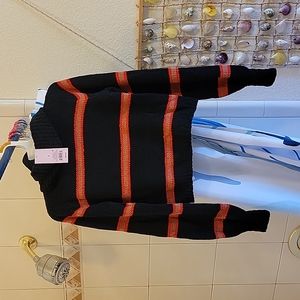 Wild Fable Cable Knit Striped Crop Sweater